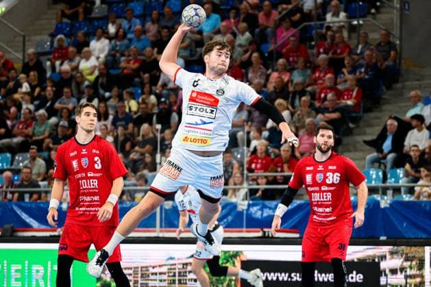 Bietigheim HBL 25 26 SG BBM Bietigheim VfL Luebeck Schwartau Rasmus Willette Houmoeller VfL Luebeck Schwartau Bietigheim Bissingen Egetrans Arena Baden Württemberg Germany