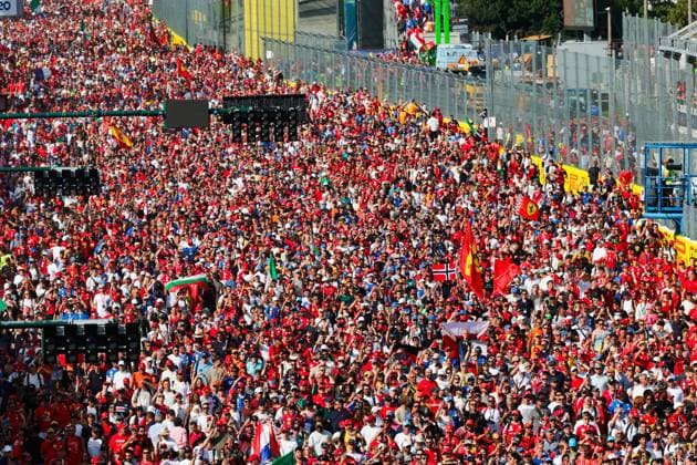 Fans during podium ceremony, F1 Grand Prix of Italy at Autodromo Nazionale Monza on September 7, 2025 in Monza, Italy Photo by HOCH ZWEI Monza Italy