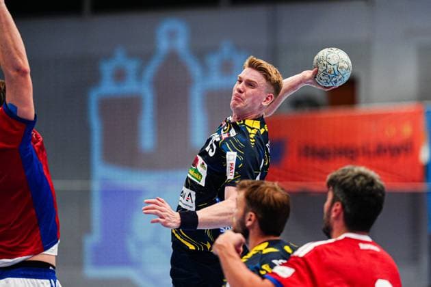 Throw Goal Haukur Thrastarson Rhein Neckar Loewen, 25 GER, Handball Sport Verein Hamburg vs Rhein Neckar Loewen, Handball, 1 Bundesliga, Matchday 3, Season 2025 2026, 07 09 2025 GER, Handball Sport Verein Hamburg vs Rhein Neckar Loewen, Handball, 1 Bundesliga, Matchday 3, Season 2025 2026, 07 09 2025 Hamburg Copyright: xEibner-Pressefoto MarcelxvonxFehrnx EP_MFN