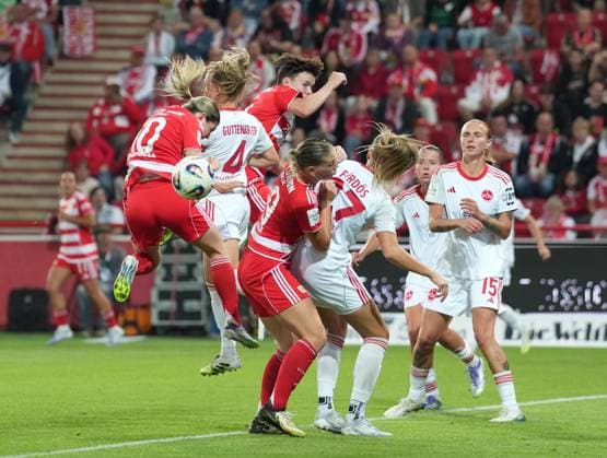 07 09 2025 Soccer Season 2025 2026 1 Google Pixel Women Bundesliga 1 Matchday 1 FC Union Berlin Women FCU 1 FC Nuremberg Women FCN Club Clubwomen ChPr xchxprx from left Eileen Campbell 10, 1 FC Union Berlin Luisa Guttenberger 4, 1 FC Nuremberg FCN Samantha Steuerwald 19, 1 FC Union Berlin Beatrix Fördos Foerdos Fordos 27, 1 FC Nuremberg FCN