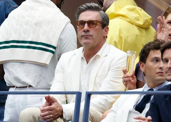 Jon Hamm attends the Men s Finals of the 2025 US Open Tennis Championship in Arthur Ashe Stadium at the USTA Billie Jean King National Tennis Center in Flushing Meadows, New York, on Sunday, September 7, 2025.  NYP20250907137 COREYxSIPKIN