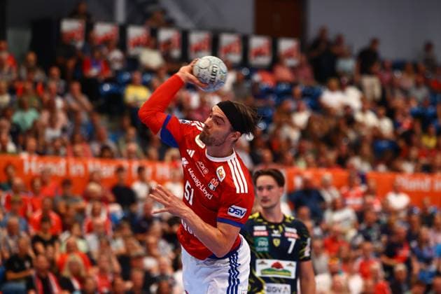 Handball I Men I Season 2025 2026 I Bundesliga I 3 Matchday I HSV Hamburg Rhein Neckar Löwen I 07 09 2025 Casper Ulrich Mortensen 51, HSV Hamburg Hamburg Alsterdorfer Sporthalle Hamburg Germany Copyright: xLobeca RalfxHomburgx
