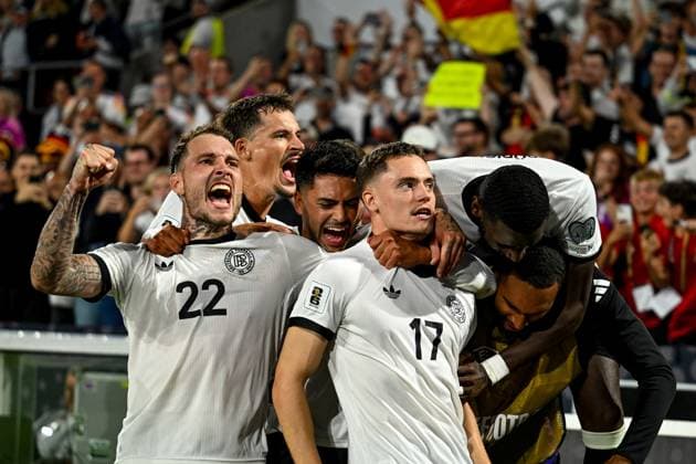 Florian Wirtz (Deutschland, 17) und Team bejubeln das Tor zum 3:1, GER, Deutschland vs Nordirland, Fussball, WM-Qualifikation Europa, 2. Spieltag, Spielzeit 2025 2026, 07.09.2025. GER, Deutschland vs Nordirland, Fussball, WM-Qualifikation Europa, 2. Spieltag, Spielzeit 2025 2026, 07.09.2025. Köln *** Florian Wirtz Germany, 17 and team cheer the goal for 3 1, GER, Germany vs Northern Ireland, Football, World Cup Qualification Europe, Matchday 2, Season 2025 2026, 07 09 2025 GER, Germany vs Northern Ireland, Football, World Cup Qualification Europe, Matchday 2, Season 2025 2026, 07 09 2025 Cologne Copyright: xEibner-Pressefoto FlorianxWiegandx EP_FWD