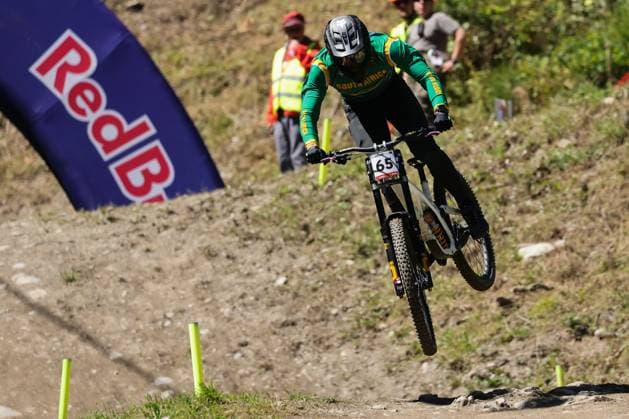 07 09 2025, ChampÃ ry, ChampÃ ry 2025 UCI Mountain Bike World Championships, Rory Kirk RSA during the Men s Downhill Final ChampÃ ry Grand Paradis Valais Switzerland Copyright: xJustPictures.ch FrancescoxMinghettix jp-en-FrMi-MNG_6063