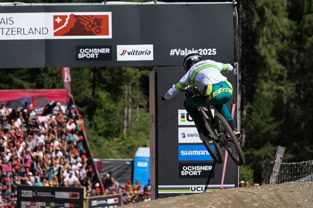 07 09 2025, ChampÃ ry, ChampÃ ry 2025 UCI Mountain Bike World Championships, Kye A™hern AUS during the Men s Downhill Final ChampÃ ry Grand Paradis Valais Switzerland Copyright: xJustPictures.ch FrancescoxMinghettix jp-en-FrMi-MNG_6197