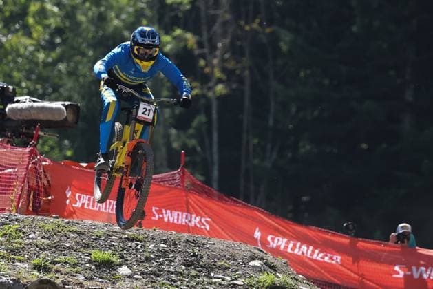 07 09 2025, ChampÃ ry, ChampÃ ry 2025 UCI Mountain Bike World Championships, Oliver Zwar SWE during the Men s Downhill Final ChampÃ ry Grand Paradis Valais Switzerland Copyright: xJustPictures.ch FrancescoxMinghettix jp-en-FrMi-MNG_7098