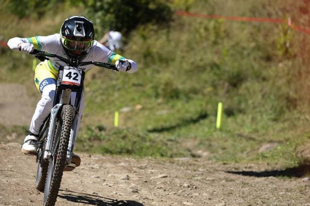 07 09 2025, ChampÃ ry, ChampÃ ry 2025 UCI Mountain Bike World Championships, Oliver Davis AUS during the Men s Downhill Final ChampÃ ry Grand Paradis Valais Switzerland Copyright: xJustPictures.ch FrancescoxMinghettix jp-en-FrMi-MNG_6546