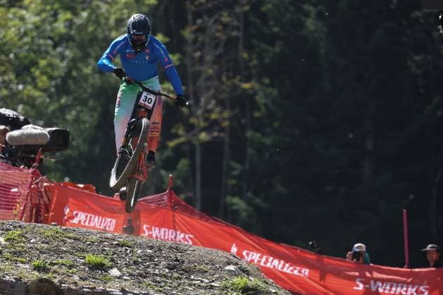 07 09 2025, ChampÃ ry, ChampÃ ry 2025 UCI Mountain Bike World Championships, Loris Revelli ITA during the Men s Downhill Final ChampÃ ry Grand Paradis Valais Switzerland Copyright: xJustPictures.ch FrancescoxMinghettix jp-en-FrMi-MNG_6855