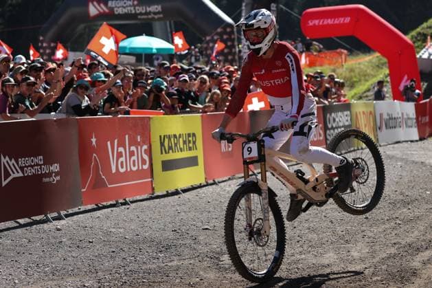 07 09 2025, ChampÃ ry, ChampÃ ry 2025 UCI Mountain Bike World Championships, Andreas Kolb AUT during the Men s Downhill Final ChampÃ ry Grand Paradis Valais Switzerland Copyright: xJustPictures.ch FrancescoxMinghettix jp-en-FrMi-MNG_7680