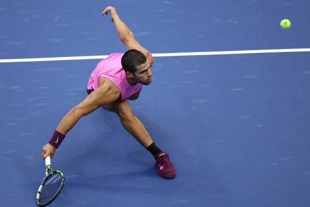 September 7, 2025, New York City, New York, United States: CARLOS ALCARAZ of Spain during the match against J. Sinner of Italy in the final of US Open 2025 at the USTA Billie Jean King National Tennis Center. Queens, New York City. New York City United States - ZUMAc278 20250907_zsp_c278_034 Copyright: xMarcinxCholewinskix
