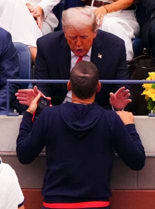 Donald Trump speaks with golfer Sergio Garcia 2025 US Open, Day Fifteen, USTA Billie Jean King National Tennis Center, New York, USA - 07 Sept 2025New York USTA Billie Jean King National T New York (NY) United States of America  Copyright: xJavierxGarcia Shutterstockx 15467799ck