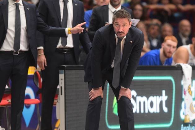 Foto Claudio Grassi LaPresse 02 Settembre 2022 - Assago, Italia - basket - Italia vs Estonia - Campionato europeo di pallacanestro EuroBasket 2022 - Mediolanum Forum. Nella foto: Gianmarco Pozzecco (head coach Italy) September 02, 2022 Assago, Italy - sport, basketball - Italy vs Estonia - European Basketball Championship EuroBasket 2022- Mediolanum Forum. In the pic: Gianmarco Pozzecco (head coach Italy)  Copyright: xClaudioxGrassi LaPressex