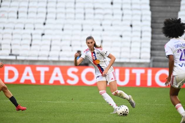 Football : Arkema Premiere Ligue OL Lyonnes V Marseille 07 09 2025 Jule Brand of OL Lyonnes during the Arkema Premiere Ligue match between Lyon and Marseille at Groupama Stadium Decines Charpieu on September 7, 2025 in Lyon, France  Copyright: xALLILI_MOURADx