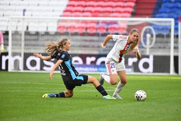 Football : Arkema Premiere Ligue OL Lyonnes V Marseille 07 09 2025 Ines Benyahia of OL Lyonnes during the Arkema Premiere Ligue match between Lyon and Marseille at Groupama Stadium Decines Charpieu on September 7, 2025 in Lyon, France  Copyright: xALLILI_MOURADx
