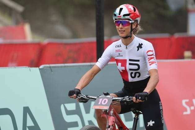 08 09 2025, Zermatt, Valais 2025 UCI Mountain Bike World Championships, Jolanda Neff SUI during the training for the Cross Country Short Track race Zermatt Zermatt Valais Switzerland Copyright: xJustPictures.ch FrancescoxMinghettix jp-en-FrMi-MNG_0217