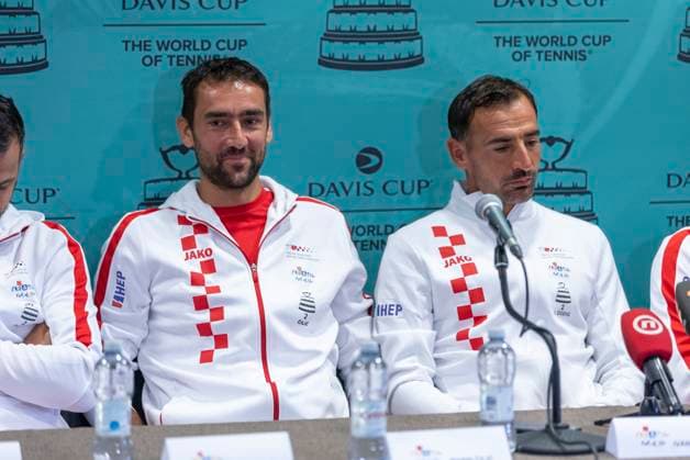Croatia Davis Cup Team press conference, PK, Pressekonferenz Marin Cilic and Ivan Dodig of Croatia Davis Cup Team attends a press conference prior to the Davis Cup Qualifier 2nd Round match between Croatia and France at Gradski vrt in Osijek, Croatia on September 8, 2025.  DavorxJavorovic PIXSELL