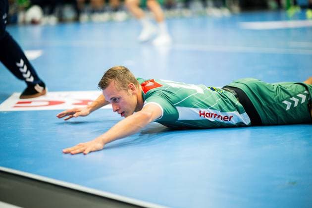 08 09 2025 Handball, 2025 2026, 1 Bundesliga, Matchday 3, GWD Minden SG Flensburg Handewitt Mats Korte Minden on the ground