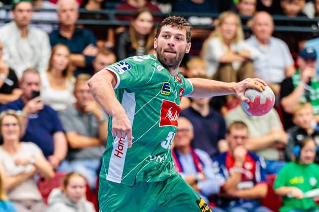 Malte Donker GWD Minden, 39 GER, GWD Minden vs SG Flensburg Handewitt, Handball, 1 Bundesliga, Matchday 3, Season 2025 2026, 08 09 2025 GER, GWD Minden vs SG Flensburg Handewitt, Handball, 1 Bundesliga, Matchday 3, Season 2025 2026, 08 09 2025 Luebbecke Copyright: xEibner-Pressefoto JanxRollingerx EP_JSK