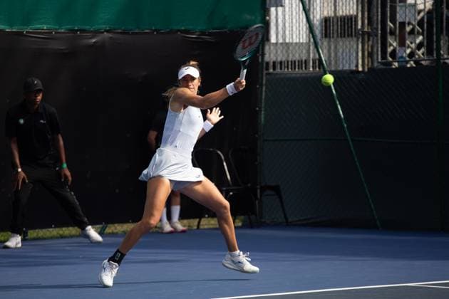 WTA, Tennis Damen 250 SP OPEN SaO PAULO, SP - 08.09.2025: WTA 250 SP OPEN - Marking the return of the professional women& 39;s tennis circuit to the capital of Sao Paulo after 25 years, the SP Open, WTA 250 of Sao Paulo, takes place from September 6th to 14th at Parque Villa Lobos. In the photo, Argentine Solana Sierra during a match against Dutch Arianne Hartono on Monday afternoon (08). (Photo: Rodilei Morais Fotoarena) x2803008x  RodileixMorais