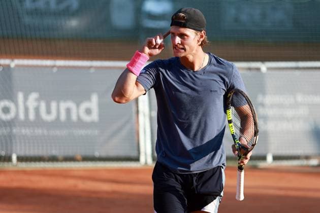 SZCZECIN, 08.09.2025 TURNIEJ TENISA ZIEMNEGO ATP, Tennis Herren CHALLENGER INVEST IN SZCZECIN OPEN 2025 NZ HYNEK BARTON PO WYGRANIU GEMA HYNEK BARTON AFTER WINNING THE GAME FOT. KRZYSZTOF CICHOMSKI NEWSPIX.PL --- newspix.pl 
