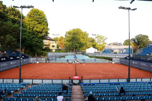 SZCZECIN, 08.09.2025 TURNIEJ TENISA ZIEMNEGO ATP, Tennis Herren CHALLENGER INVEST IN SZCZECIN OPEN 2025 NZ WIDOK NA KORT CENTRALNY FOT. KRZYSZTOF CICHOMSKI NEWSPIX.PL --- newspix.pl 