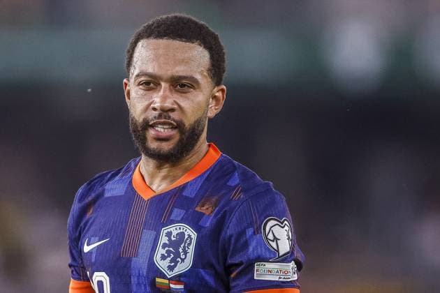 KAUNAS , 07-09-2025 , Darius and Girenas Stadium, season 2025 2026 , FIFA World Cup, WM, Weltmeisterschaft, Fussball Qualifier between Lithuania and The Netherlands. Final result 2-3, Pictures shows Netherlands player Memphis Depay Lithuania - The Netherlands  x30930690x Copyright: