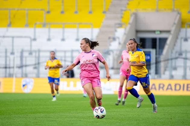 Marie Steiner TSG Hoffenheim, 19 on the ball, GER, TSG 1899 Hoffenheim vs FC Carl Zeiss Jena, Football Google Pixel Frauen Bundesliga, 1 Spieltag, Saison 2025 2026, 08 09 2025 DFB regulations prohibit any use of photographs as image sequences and or quasi video GER, TSG 1899 Hoffenheim vs FC Carl Zeiss Jena, Football Google Pixel Frauen Bundesliga, 1 Spieltag, Saison 2025 2026, 08 09 2025 Jena Copyright: xEibner-Pressefoto Memmlerx EP_MMR