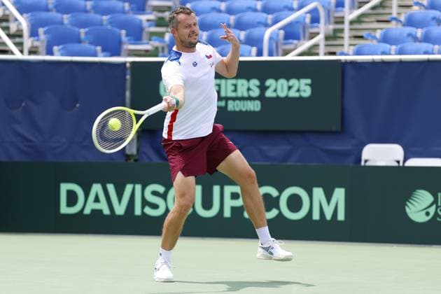 Adam Pavlasek, Czech tennis player during the preparation for the qualifying match between the USA and the Czech Republic for the final group of the Davis Cup 2025 at the Delray Beach Tennis Center in Delray Beach, USA. 08.09.2025, Delray Beach, USA. (CTKxPhoto PavelxLebeda) CTKPhotoF202509080030501  CTKPhotoF202509080030501