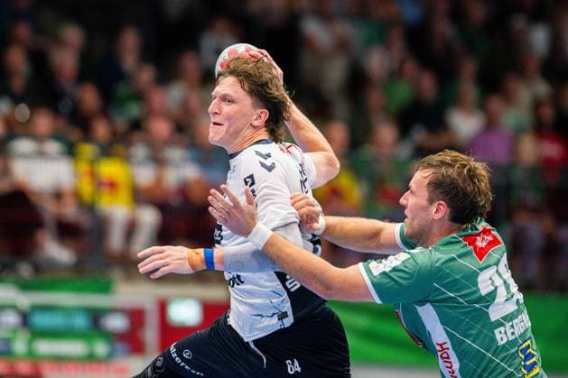 08 09 2025 Handball, 2025 2026, 1 Bundesliga, 3 Matchday, GWD Minden SG Flensburg Handewitt L R Lasse Möller, Moller Flensburg , Tom Bergner Minden