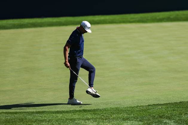 9th September 2025; Wentworth Club, London, England; The BMW PGA, Golf Herren Championship Golf Practice Day 1; Nicolai Hojgaard of Denmark walking on to the 18th green during a practice session  HenningxvonxJagow