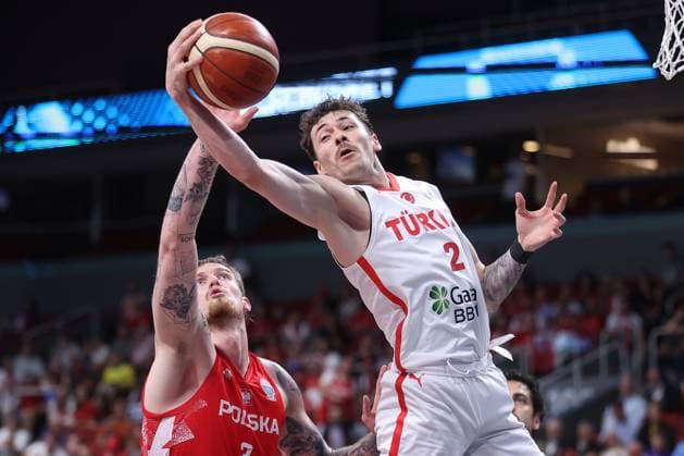 TURKEY vs POLAND SEHMUZ HAZER, basketball player of Turkey, during the European Championships match against Poland, at Xiaomi Arena. Riga, 09.09.2025. photo: Ivica Veselinov MN Press Photo BASKETBALL, FIBA, EUROBASKET 2025, POLAND, TURKEY, TURKIYE Riga Xiaomi Arena Riga Latvia Copyright: xMNxPressxPhotox