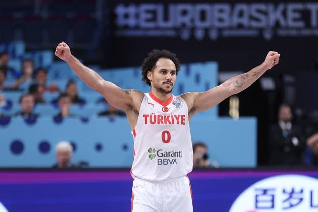 TURKEY vs POLAND SHANE LARKIN, basketball player of Turkey, during the European Championships match against Poland, at Xiaomi Arena. Riga, 09.09.2025. photo: Ivica Veselinov MN Press Photo BASKETBALL, FIBA, EUROBASKET 2025, POLAND, TURKEY, TURKIYE Riga Xiaomi Arena Riga Latvia Copyright: xMNxPressxPhotox