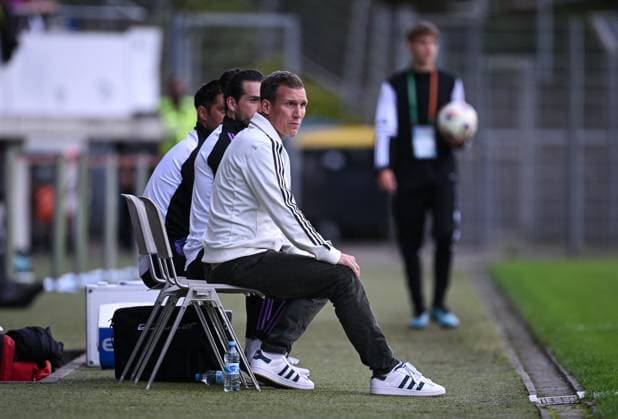 Soccer U 20 Test Laenderspiel in Reutlingen 09 09 2025 Germany Italy Coach Hannes Wolf Germany
