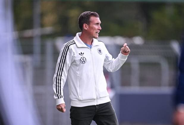 Soccer U 20 Test Laenderspiel in Reutlingen 09 09 2025 Germany Italy Coach Hannes Wolf Germany