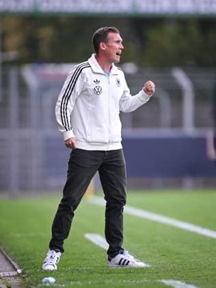 Soccer U 20 Test Laenderspiel in Reutlingen 09 09 2025 Germany Italy Coach Hannes Wolf Germany