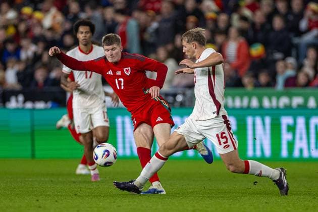 Football - International Friendly, Länderspiel, Nationalmannschaft - Wales v Canada SWANSEA, WALES - Tuesday, September 9, 2025: Wales Jordan James during an International Friendly match between Wales and Canada at the Swansea City Stadium. (Photo by David Rawcliffe Propaganda) SWANSEA Swansea City Stadium SWANSEA WALES  Copyright: xDavidxRawcliffex P2025-09-09-Wales_Canada-47