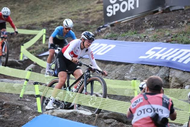 09 09 2025, Zermatt, Valais 2025 UCI Mountain Bike World Championships, Alessandra Keller 4 SUI , today s Gold Medal during the Cross Country Short Track Elite Women Final Zermatt Zermatt Valais Switzerland Copyright: xJustPictures.ch FrancescoxMinghettix jp-en-FrMi-MNG_6062