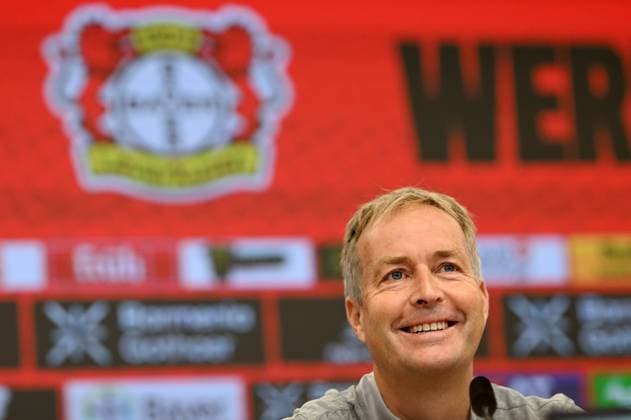 10.09.2025, xophax, Fussball 1.Bundesliga Bayer 04 Leverkusen Saison 2025 2026 Bayer 04 Leverkusen stellt neuen Trainer vor. Pressekonferenz Kasper Hjulmand Leverkusen *** 10 09 2025, xophax, Soccer 1 Bundesliga Bayer 04 Leverkusen Season 2025 2026 Bayer 04 Leverkusen presents new coach Press conference Kasper Hjulmand Leverkusen