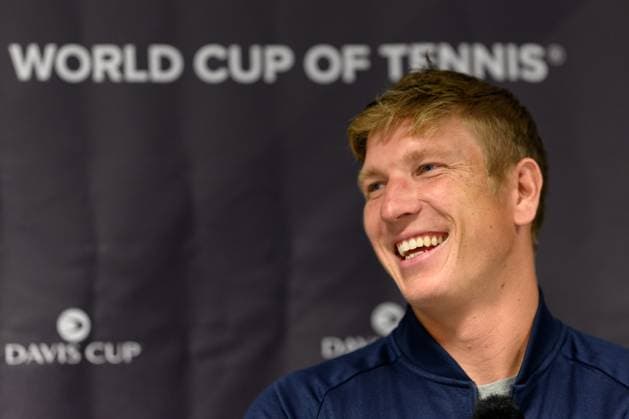 250910 AndrÃ Göransson during a press conference with Team Sweden on September 10, 2025 in Gothenburg Photo Carl Sandin BILDBYRAN kod CS CS0766 tennis davis cup presskonferens press conference sweden bbeng  Copyright: CARLxSANDIN BB250910CS010