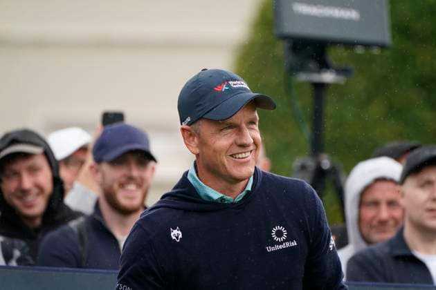 BMW PGA, Golf Herren 2025 Luke Donald In action on Pro Am day at The BMW PGA, Wentworth (West) GC, Virginia Water, Surrey, England. UK 10th September 20025 Copyright: xMarkxNewcombex