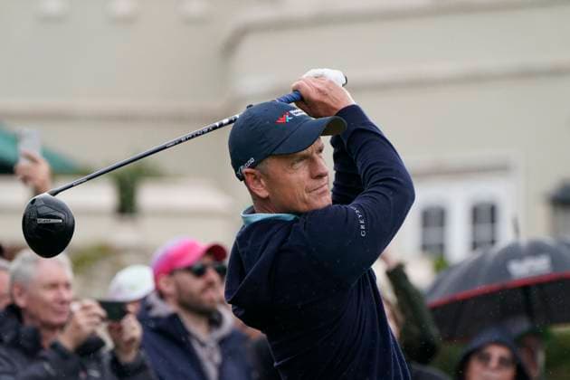 BMW PGA, Golf Herren 2025 Luke Donald In action on Pro Am day at The BMW PGA, Wentworth (West) GC, Virginia Water, Surrey, England. UK 10th September 20025 Copyright: xMarkxNewcombex