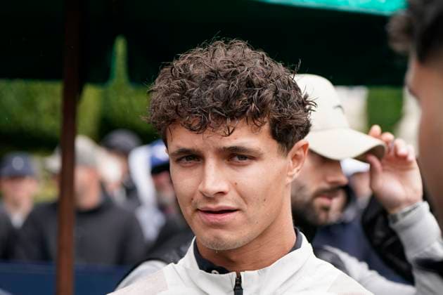 BMW PGA, Golf Herren 2025 Lando Norris Formula 1 F1 driver for McLaren Racing Team In action on Pro Am day at The BMW PGA, Wentworth (West) GC, Virginia Water, Surrey, England. UK 10th September 20025 Copyright: xMarkxNewcombex