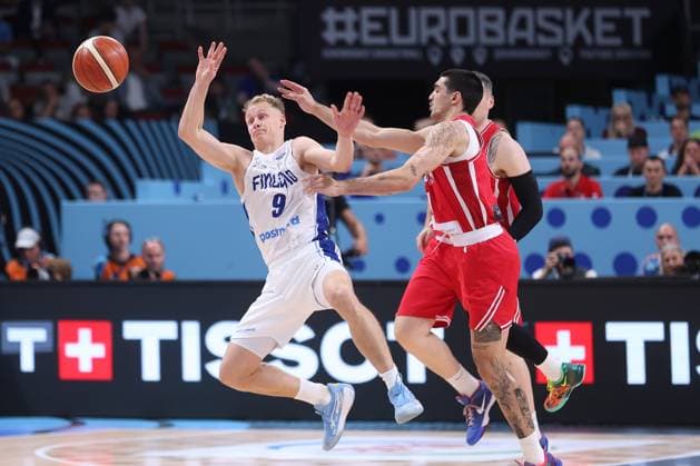 FINLAND vs GEORGIA SASU SALIN, basketball player of Finland, during the European Championships match against Georgia, at Xiaomi Arena. Riga, 10.09.2025. photo: Ivica Veselinov MN Press Photo BASKETBALL, FIBA, EUROBASKET 2025, FINLAND, GEORGIA Riga Xiaomi Arena Riga Latvia Copyright: xMNxPressxPhotox