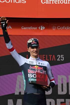 10-09-2025 Vuelta A Espana; Tappa 17 O Barco De Valdeorras - Alto De El Morredero; 2025, Red Bull - Bora Hansgrohe; Pellizzari, Giulio; Alto De El Morredero - Ponferrada; 