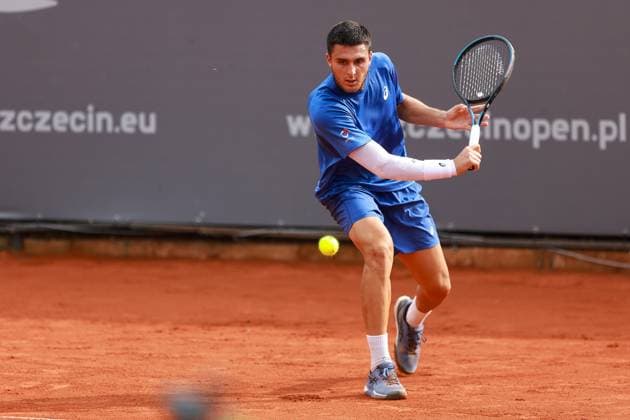 SZCZECIN, 10.09.2025 TURNIEJ TENISA ZIEMNEGO ATP, Tennis Herren CHALLENGER INVEST IN SZCZECIN OPEN 2025 NZ PABLO LLAMAS RUIZ FOT. KRZYSZTOF CICHOMSKI NEWSPIX.PL --- newspix.pl POLAND OUT! 