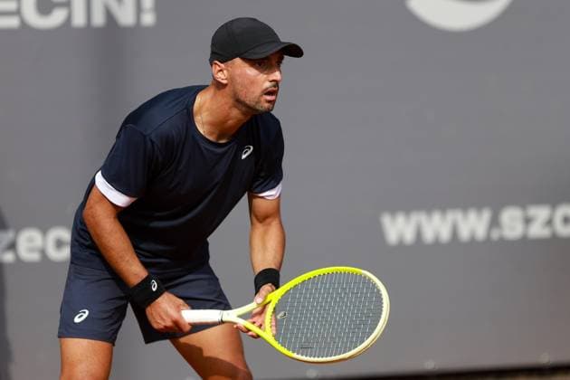 SZCZECIN, 10.09.2025 TURNIEJ TENISA ZIEMNEGO ATP, Tennis Herren CHALLENGER INVEST IN SZCZECIN OPEN 2025 NZ DIMITAR KUZMANOV FOT. KRZYSZTOF CICHOMSKI NEWSPIX.PL --- newspix.pl POLAND OUT! 