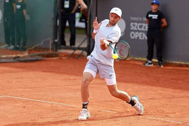 SZCZECIN, 10.09.2025 TURNIEJ TENISA ZIEMNEGO ATP, Tennis Herren CHALLENGER INVEST IN SZCZECIN OPEN 2025 NZ FACUNDO DIAZ ACOSTA FOT. KRZYSZTOF CICHOMSKI NEWSPIX.PL --- newspix.pl POLAND OUT! 