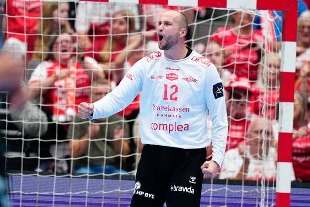Denmark EHF Champions League Aalborg goalkeeper Fabian Norsten during EHF Champions League men s handball match between Aalborg Handball and One Veszprém HC at Sparekassen Danmark Arena in Aalborg on Wednesday, September 10, 2025 Photo Henning Bagger Scanpix 2025 , Aalborg Denmark  Copyright: HenningxBaggerx spdk20250910-194910-L
