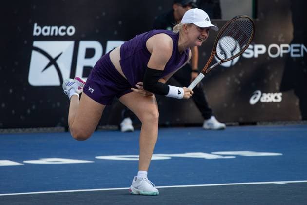 WTA, Tennis Damen 250 SP OPEN SaO PAULO, SP - 10.09.2025: WTA 250 SP OPEN - Marking the return of the professional women& 39;s tennis circuit to the capital of Sao Paulo after 25 years, the SP Open, WTA 250 of Sao Paulo, takes place from September 6 to 14 at Parque Villa Lobos. In the photo, British Francesca Jones in a match against American Whitney Osuigwe on Wednesday afternoon (10). (Photo: Rodilei Morais Fotoarena) x2804208x  RodileixMorais