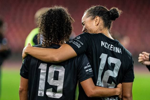 Switzerland UEFA Women s Europa Cup GC Women s Soccer vs BIIK Shymkent Letzigrund Stadium, Zurich GC Women s Soccer players after winning the match Copyright: xPriscilaxBütlerx